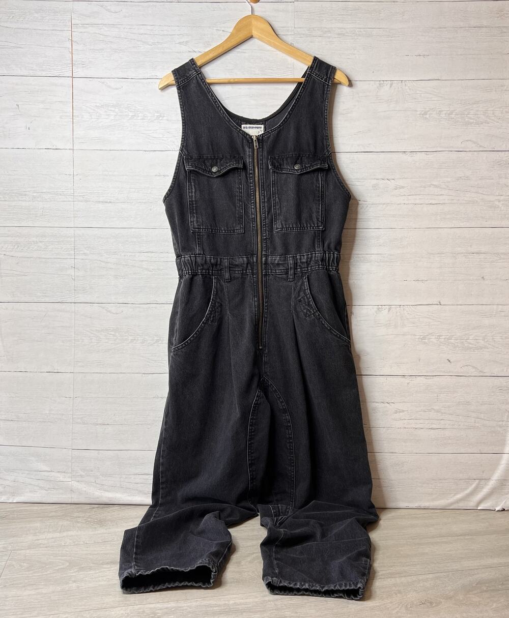 We the Free Jumpsuit Womens Size Small Washed Black Cloud Nine Denim 100% Cotton
